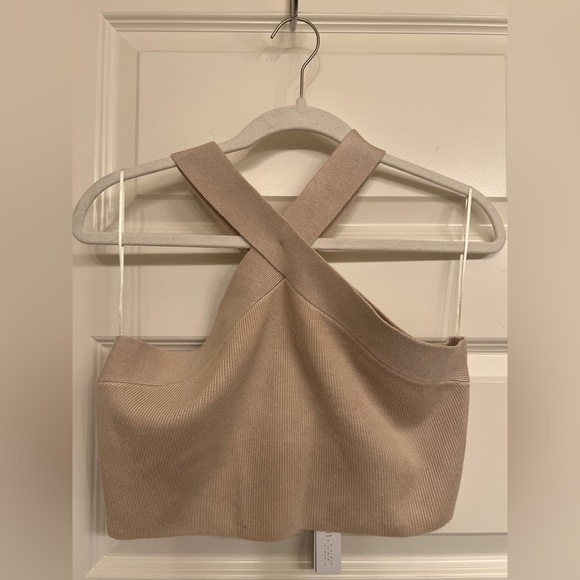 House of Harlow 1960 Cream Knit Crop Halter Top, Women’s Size Large, NWT - Picture 1 of 4